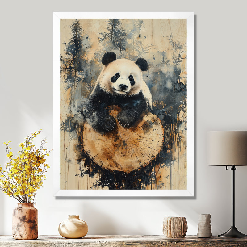 Geriel - Décoration murale animaux, H 40 po x l 30 po, Impression de cadre photo, Blanc