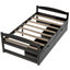 Structure de lit plateforme moderne avec lit simple et deux tiroirs-181780782