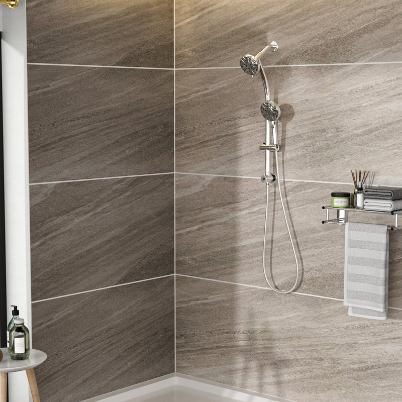 Wall Mounted Dual Shower With 4.7" Rain Showerhead, Hand Shower, 8, Slide 8 Modes, Adjustable, Brushed Nickel