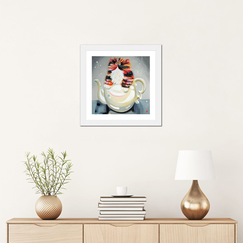 Oolong par Kim Haskins - reproduction d'art, Papier encadré blanc, Blanc, H 16 po x l 16 po x p 1 po