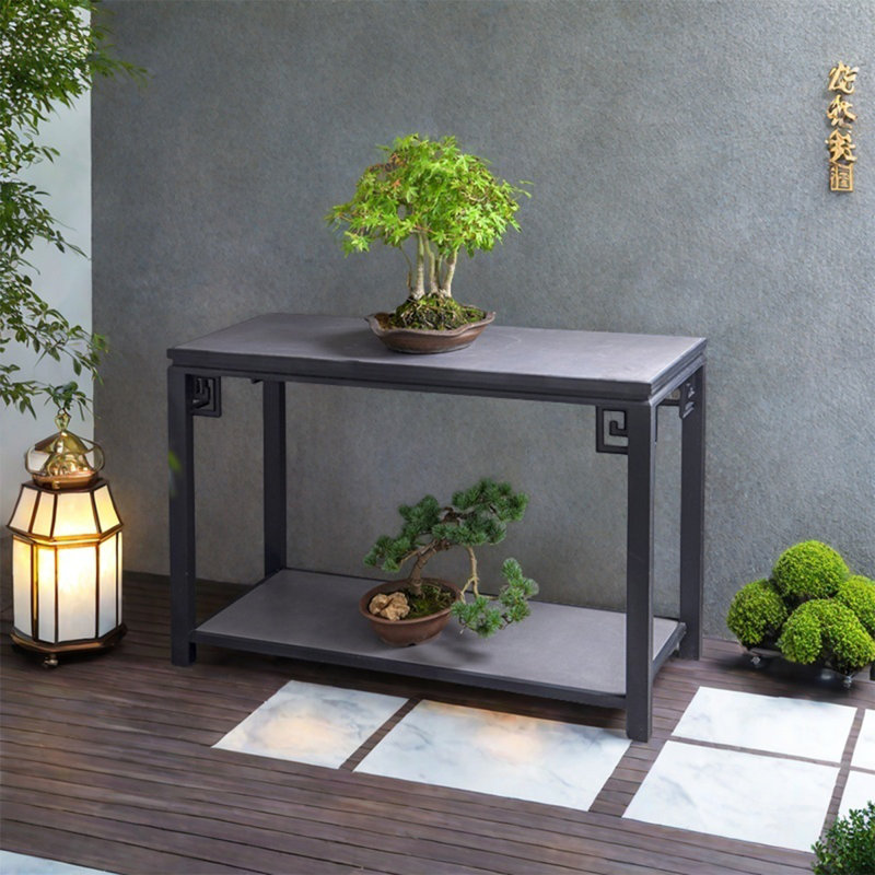 Rangement double en aluminium pour porte-fleurs, Noir, noir, noir, noir