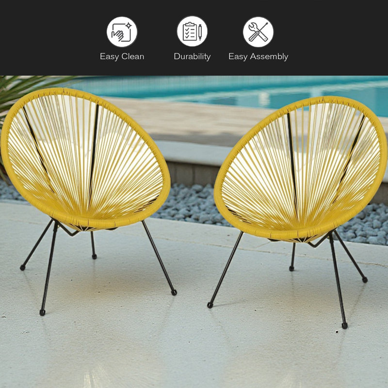 CHAISE (ENSEMBLE DE 2), Jaune