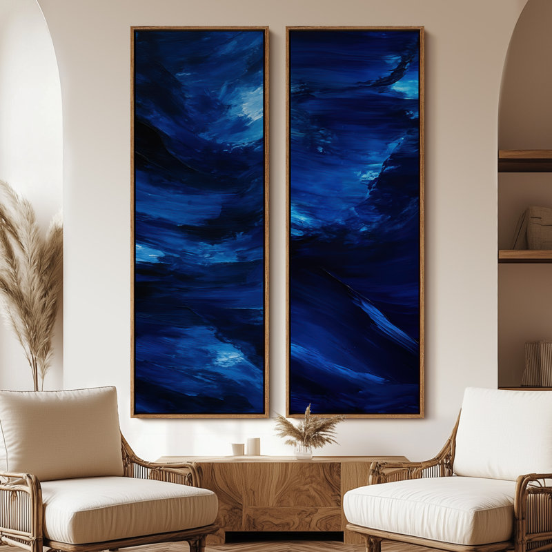 «Vintage Landscape Wall Art», ensemble de 2 toiles encadrées 20 x 60 pouces, Naturel