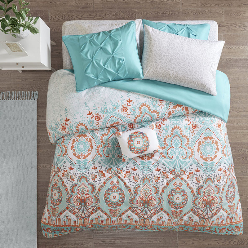 Bedding With Comforter And Sheet - Appealing Element Sheets Lively Pattern, Twin XL Comforter + 6 Additional Pieces