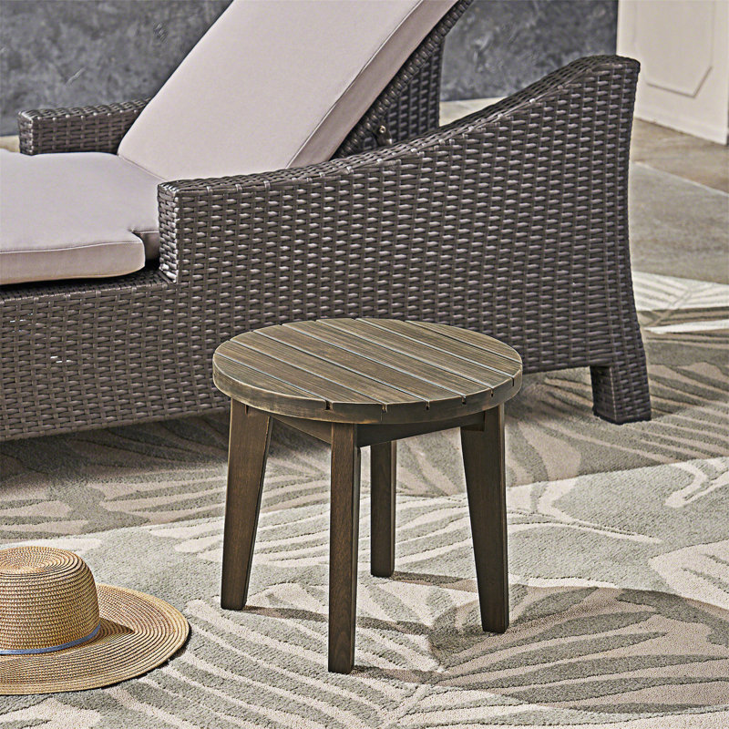 Table d'appoint d'extérieur en bois, Gris