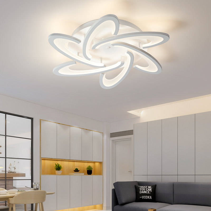 Modern 6-Light 64cm LED Flush Mount, White