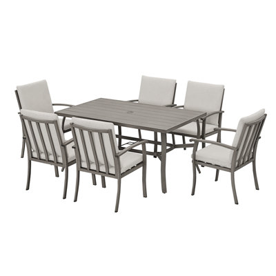 Willesden Rectangular Aluminum Dining Set with Cushions