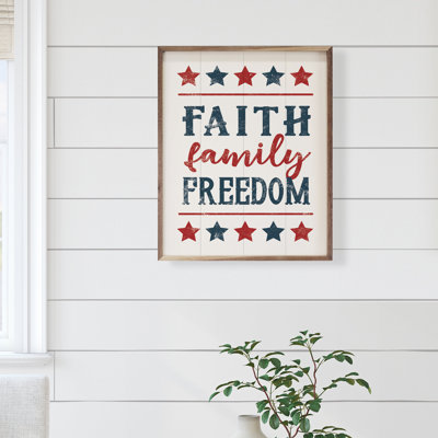 Faith Family Freedom Stars - blanc
