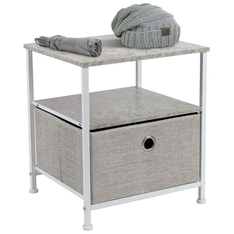 Rangement à 1 tiroir Sorbus Table de chevet - Mobilier de chevet et table d'appoint, gris