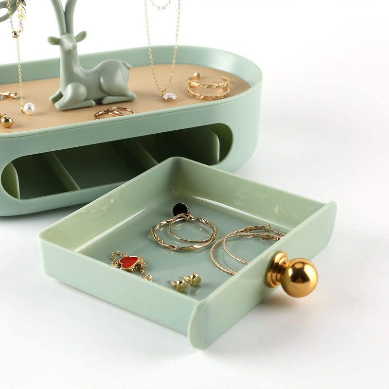 Boîte à bijoux cerf avec tiroir pour colliers