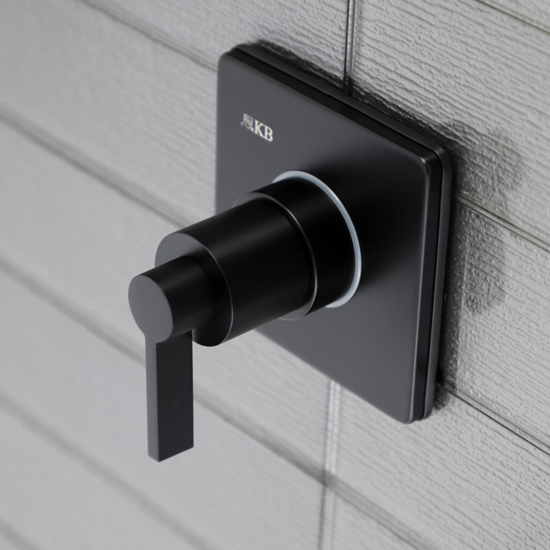 Kingston Brass NuvoFusion Single-Handle Wall Mount Three-Way Diverter Valve with Trim Kit, Matte Black