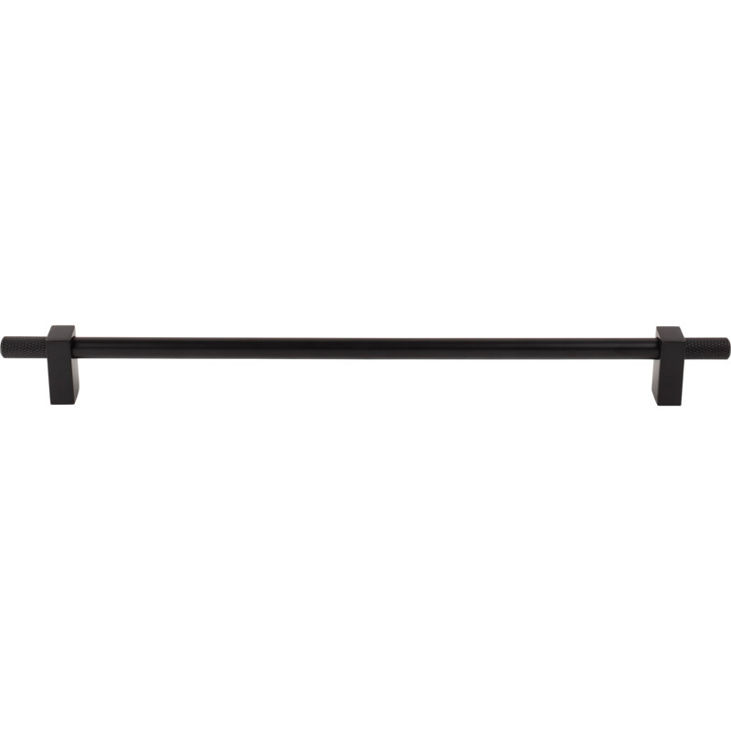 Larkin 4 Knurled Ends Bar Pull, Matte Black, 12"