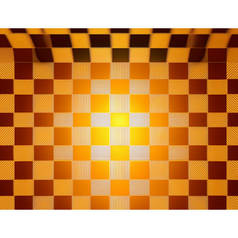 Polyester Comforter, Queen Comforter, Gold/Orange Checkered