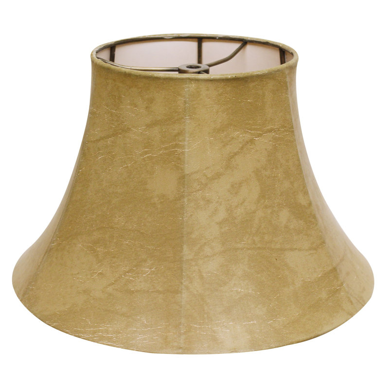 Faux Shallow Drum Parchment Lampshade, 8" H x 12" W x 9.25" D, Cream