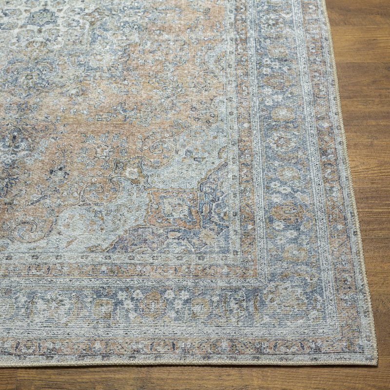 Tapis oriental bleu, Rectangle 5 pi 3 po x 7 pi 3 po