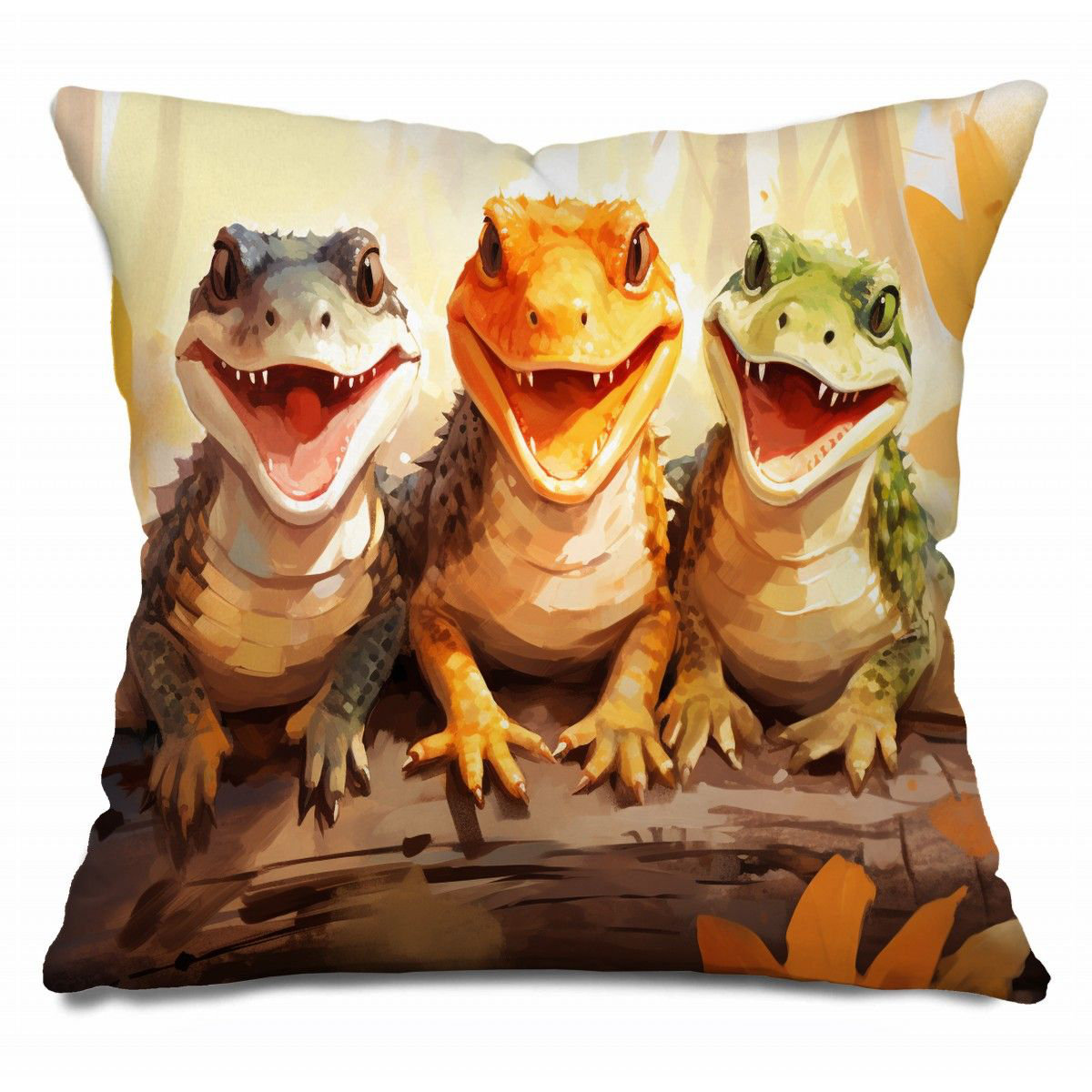 VisionDecor Alligator Throw Pillow, Animal Cotton Twill Pillows | Wayfair