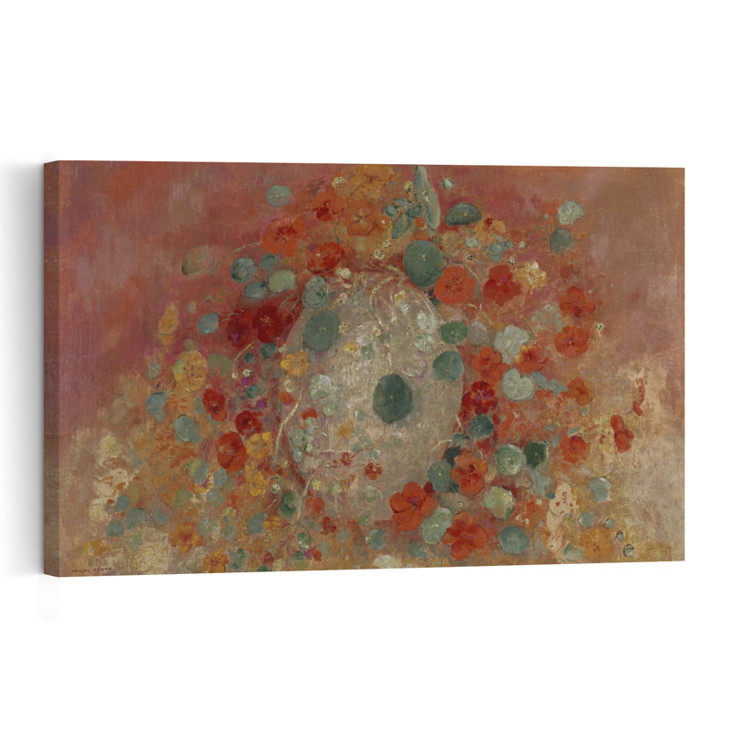 Nasturtiums, 1905 Modern Abstract Contemporary Flower Wall Art Print by Odilon Redon - Wrapped Canvas Print