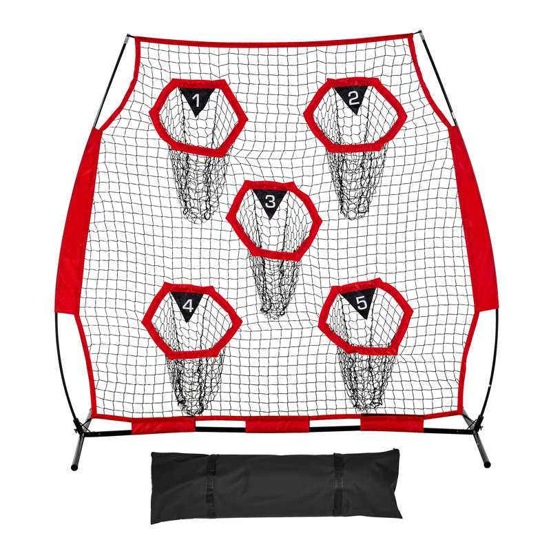 Filet d'entraînement 6 pi x 6 pi Football Trainer, H 74,41 po x l 81,89 po x P 35,83 po, Rouge