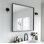 Miroir mural 28 po x 36 po pour meuble-lavabo avec cadre en aluminium argent poli