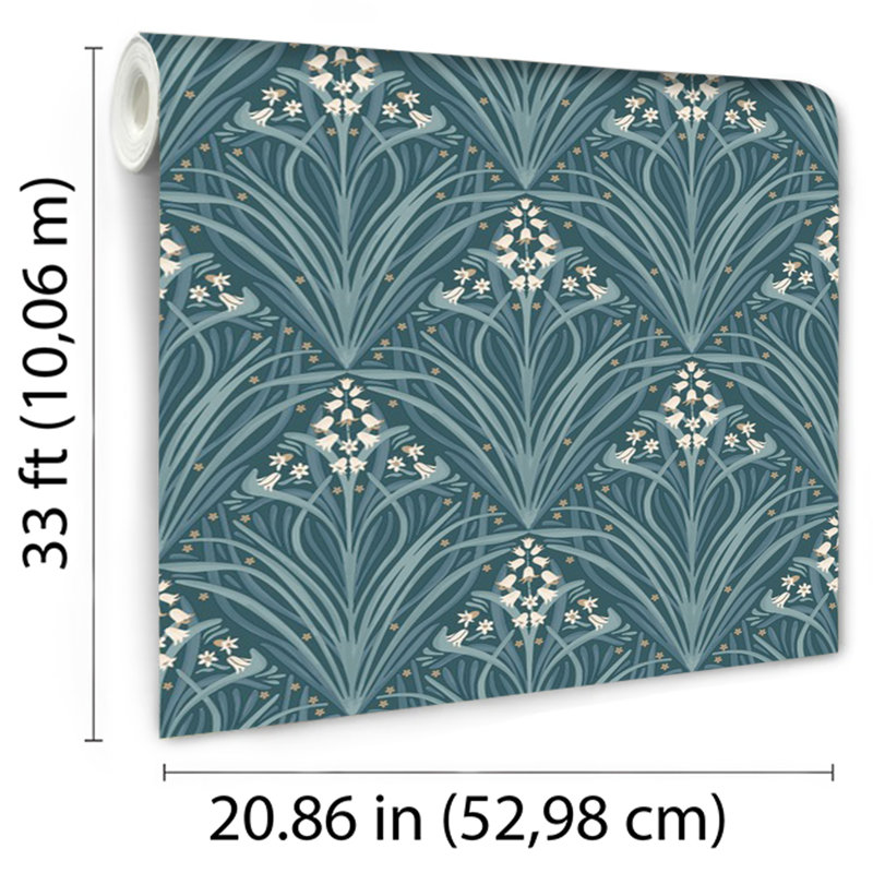 Papier peint Victorian Bloom, Teal