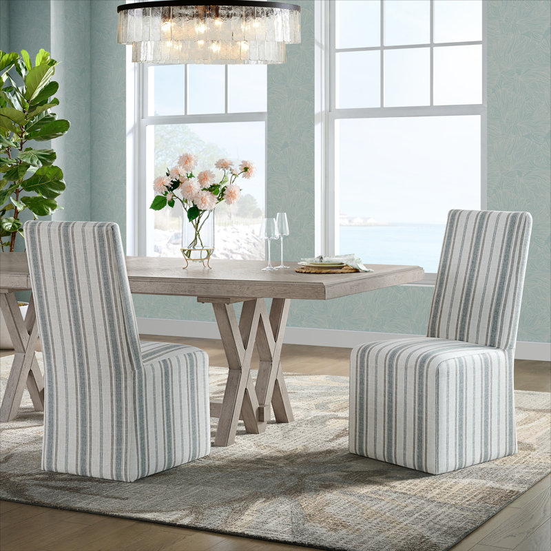 Upholstered Dining Chair with Casters