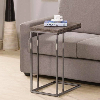 Table à collation grise et noire patinée avec plateau extensible