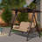 3-seat Large Porch Swing with Stand with Adjustable PVC Canopy and Cushions and Pillow Included-87500011