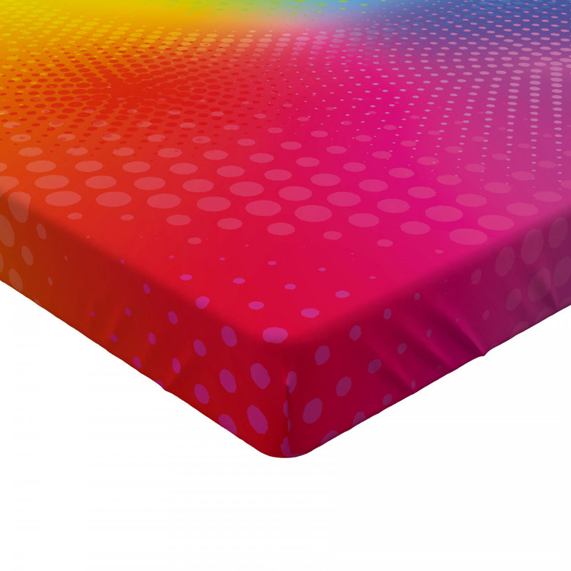 Twin Multicolor Microfiber Fitted Sheet with Vibrant Print