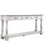 Console blanche avec 3 tiroirs et table d'entrée de 63 po à usage durable, bois massif et tablette inférieure, blanc antique, esthétique Mid-Century-1395822665