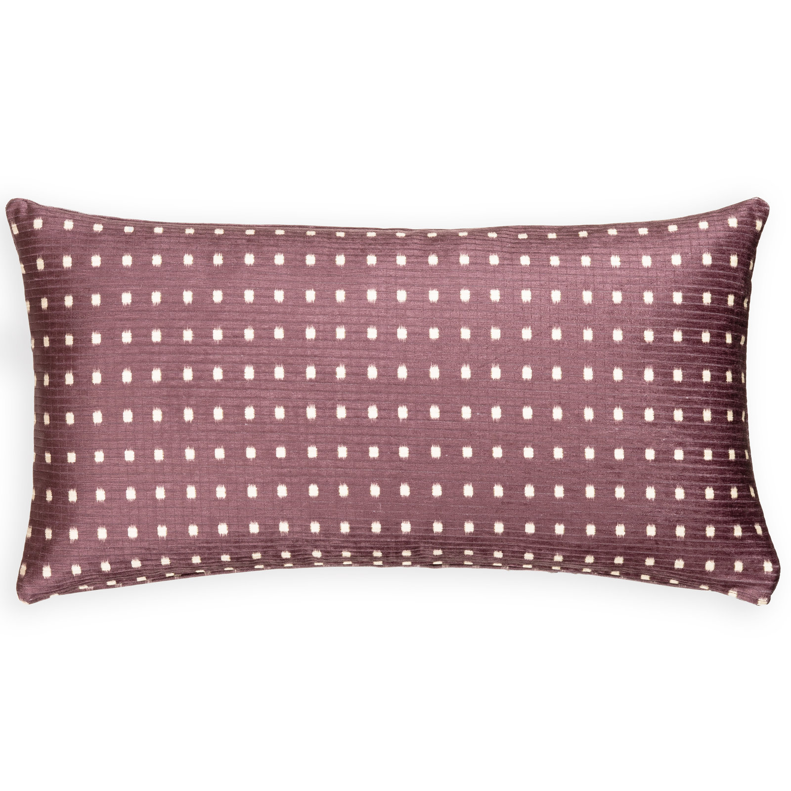 Grid Throw Pillow, Feather, Rectangle 14"H x 26"W, Dark Cherry