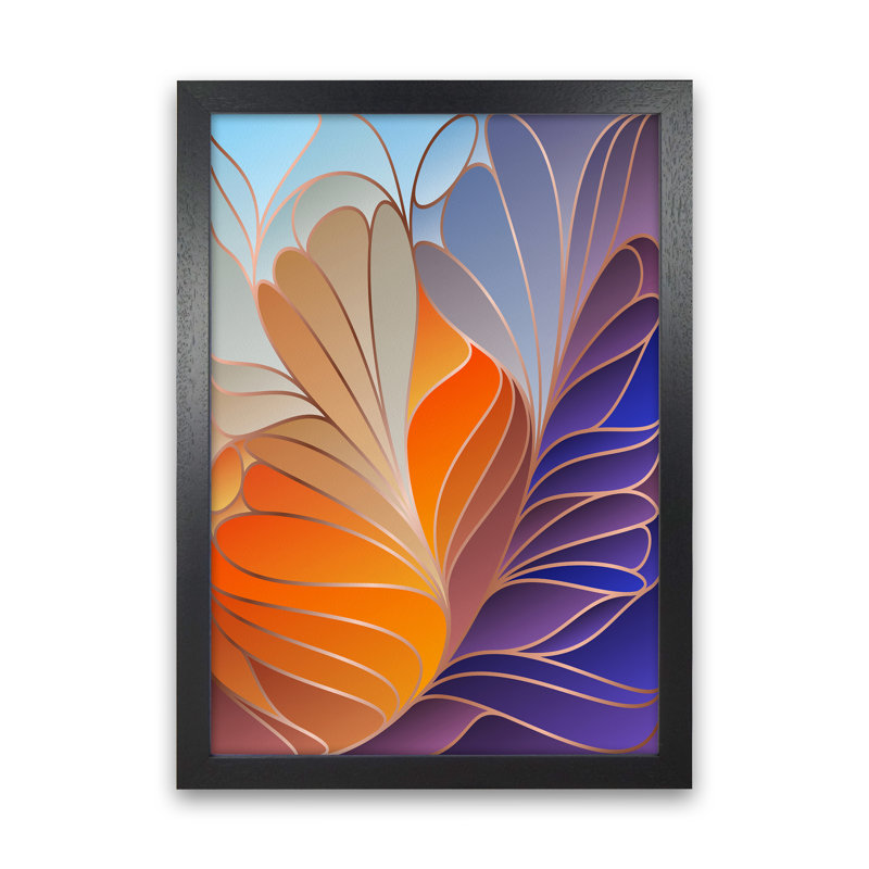 Colourful Art Deco III - Print, Black Framed, 63cm H x 46cm W x 3cm D