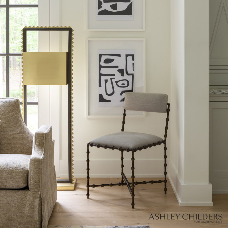 Elder Dining Chair-Leaf-Avoletta, Gray, Bronze
