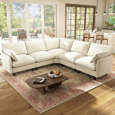 Acker Puff Cloud Modular Upholstered Sectional 5-seat