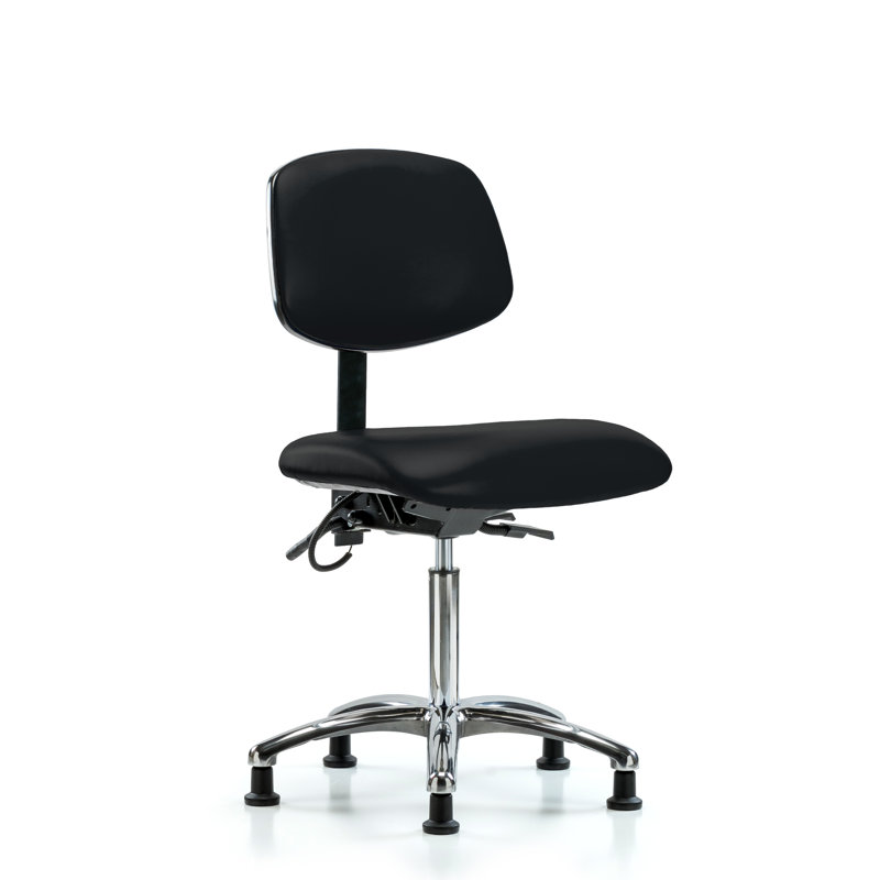 Vinyl Task Chair, Black, Glides