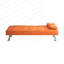 Canapé-lit de bureau 67 po en cuir orange double pliable avec table basse 67 po