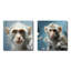 Singe blanc polaire, voyage de primates I - ensemble de 2 reproductions d'art en métal-1670952333