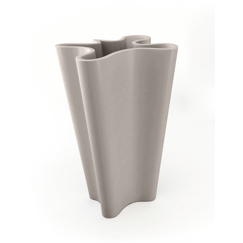 Bye-Bye Resin Pot Planter, Taupe, 39.25" H x 23.5" W x 22" D