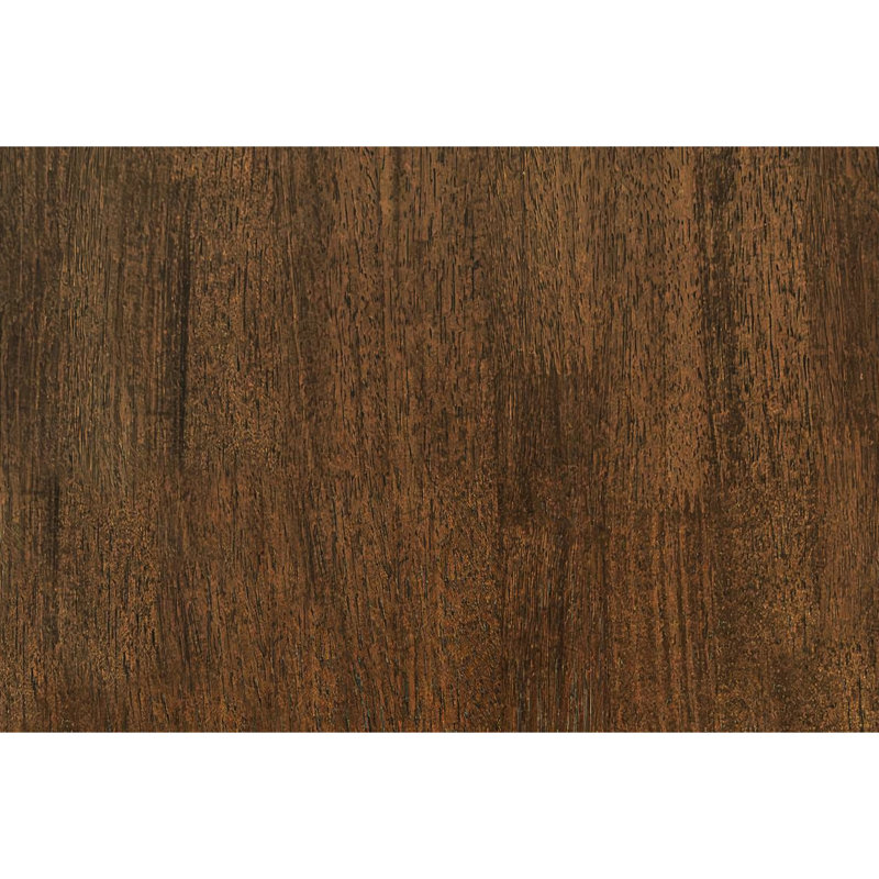 Table de salle à manger 5 pièces en noyer foncé, table rectangulaire avec 4 chaises, style transitionnel, sièges rembourrés beiges, plateau en placage de bois d'hévéa, tissu beige, fait de placage