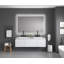 Miroir de salle de bain à DEL avec façade et rétroéclairage, miroir de meuble-lavabo mural avec cadre en aluminium, antibuée, mémoire, 3 couleurs, gradation continue-125119604-125119606