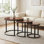 Oslo 3-Piece Nesting Coffee Tables, Walnut Wood Effect & Black Frame