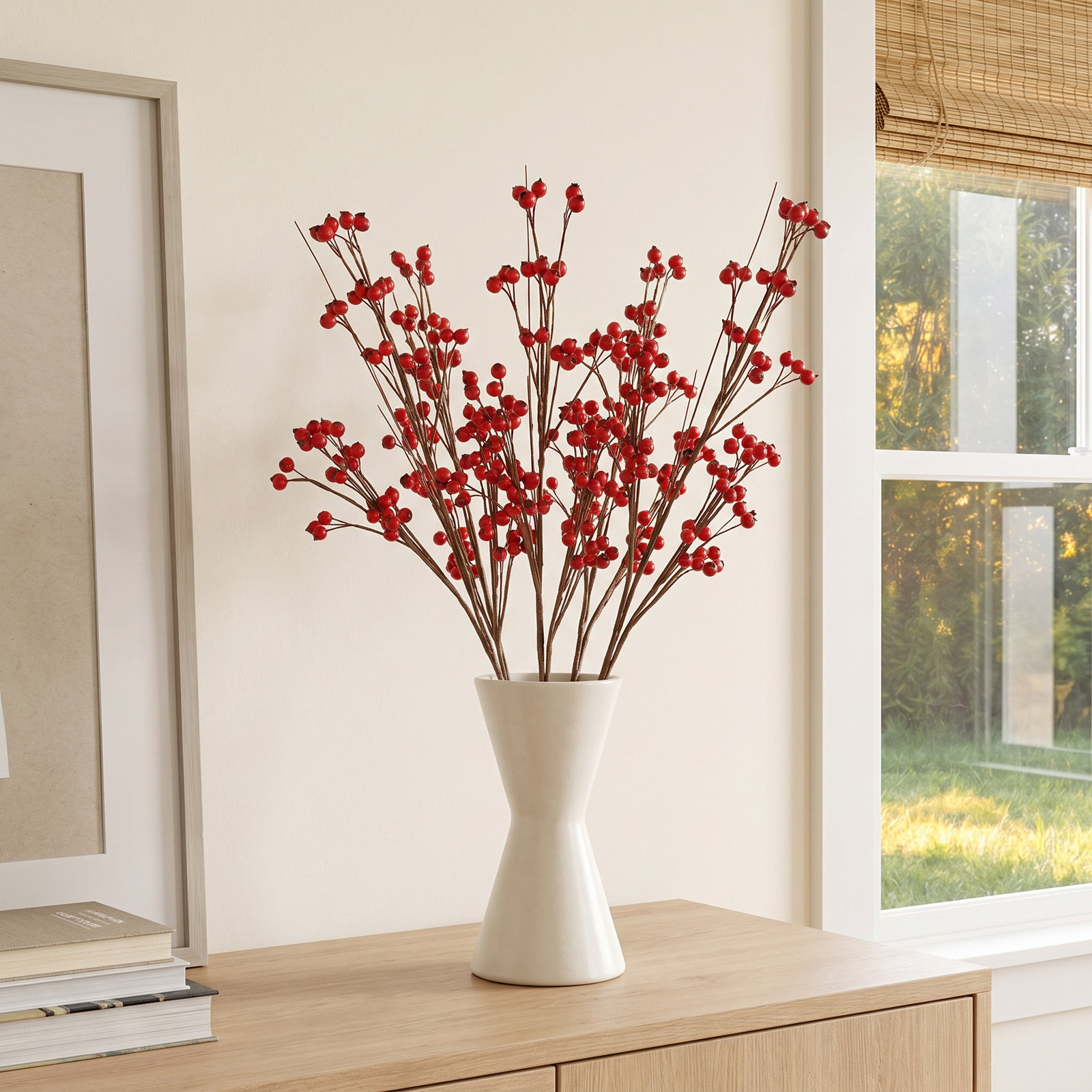Berry Floral Stems, Red