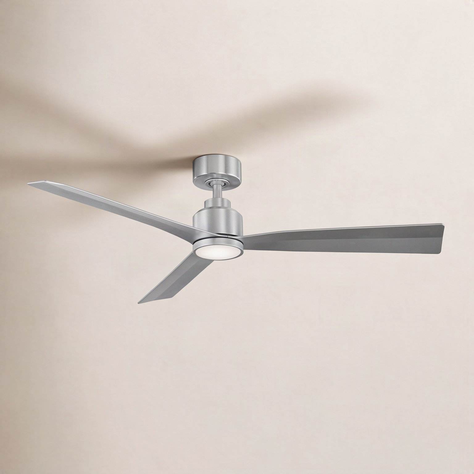 52" Smart Ceiling Fan with Light Kit, Brushed Aluminum, With Light Kit