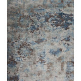 Leonardo Hand Knotted Area Rug in Blue/Brown/Beige