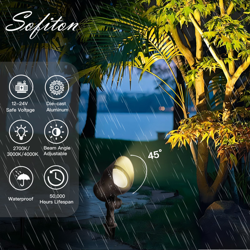 Bronze 4-Pack Low Voltage LED Landscape Spotlights