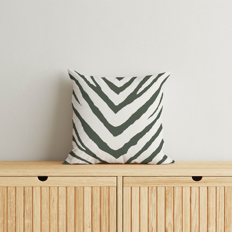 Coussin Zebra, Chimichurri / vert, H 18 po x l 18 po