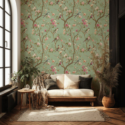 Rouleau de fleurs chinoises amovible