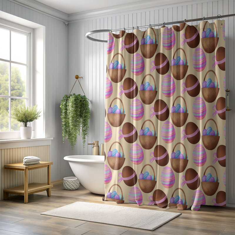 Rideau de douche standard 1 pièce Spring Wash, H 74 po x l 71 po