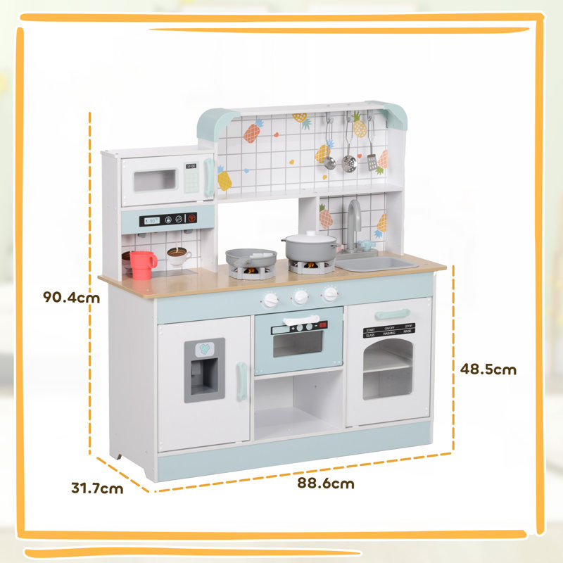 Agnete Toy Kitchen with Hob Sound Light Coffee Machine for Boys and Girls