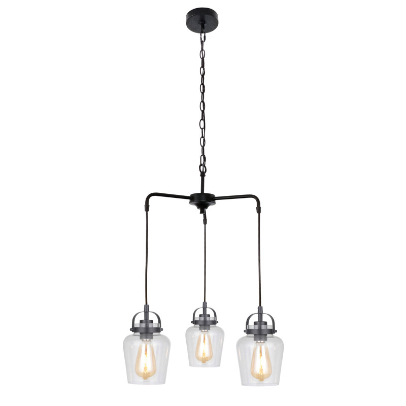 Tribble 3 - Light Dimmable Classic / Traditional Chandelier, Flat Black