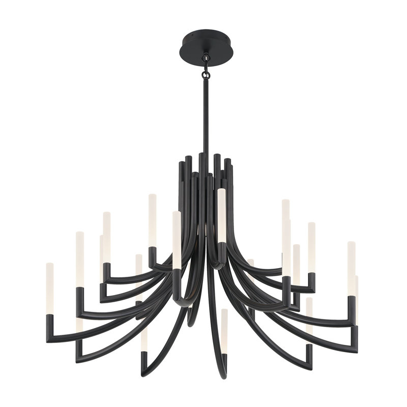 Lustre givré 20 po Olette, Noir mat
